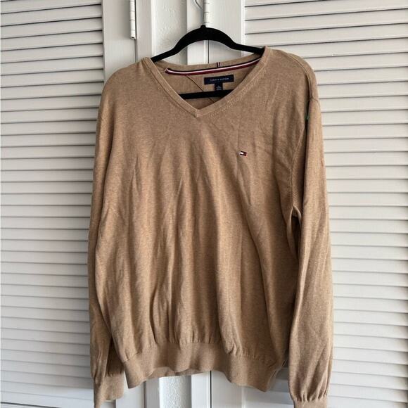 Tommy Hilfiger V-neck Men’s Sweater - Taupe// Beige Size XL - Picture 1 of 4